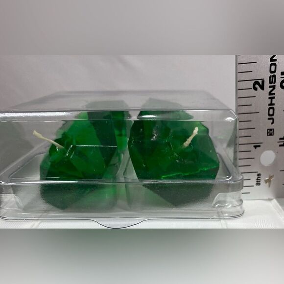 Diamond Shape Floating Gel Candles Emerald Green Four Candles NIOP - Picture 9 of 10